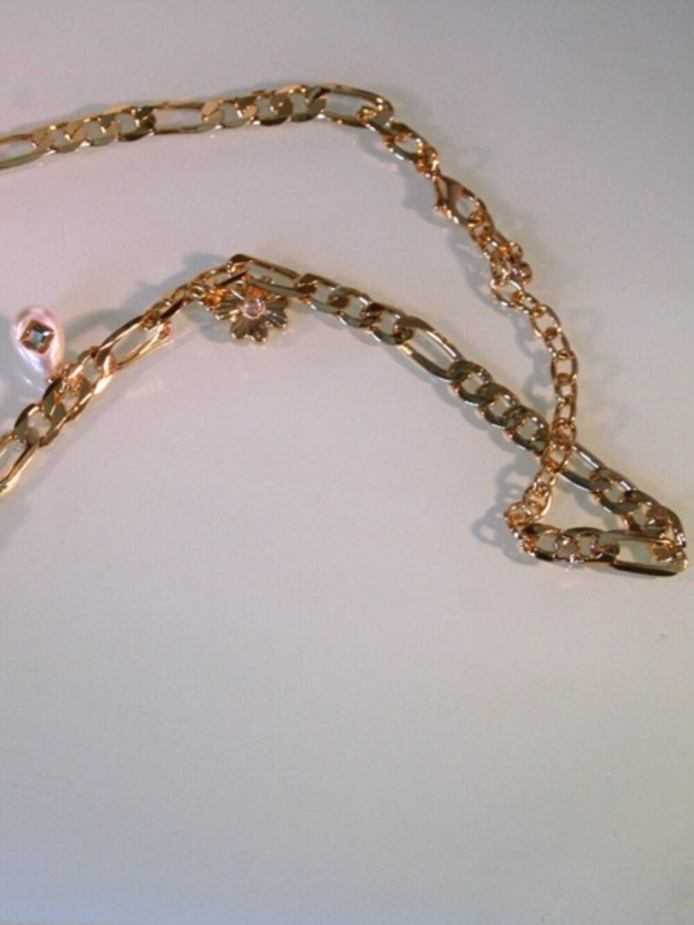 ON 34th Gold Disc, Dog Tag, Flower, Heart, Pearl, Teardrop Charms Necklace - Picture 7 of 7